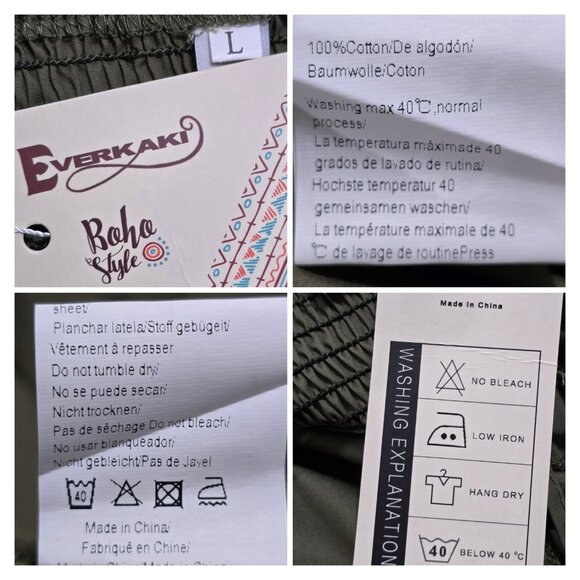 Everkaki Womens Green Boho‎ Style Midi Dress Sleeveless Button Front Size L NWT - Picture 8 of 10